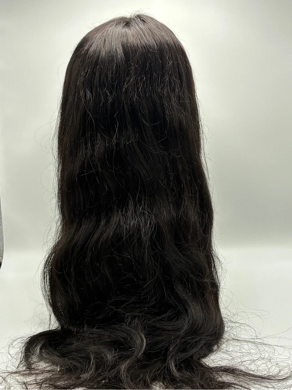 Natural Black Long Wavy Women’s Hairpiece.  Human Hair.  22”